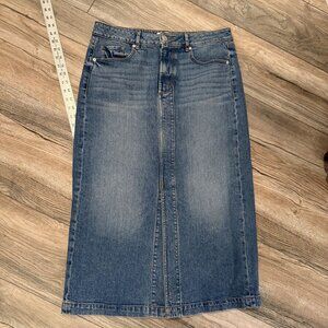 LOFT OUTLET SIZE 10 MIDI BLUE DENIM SKIRT NEW